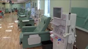 Dialysis treatment area with chairs and equipment