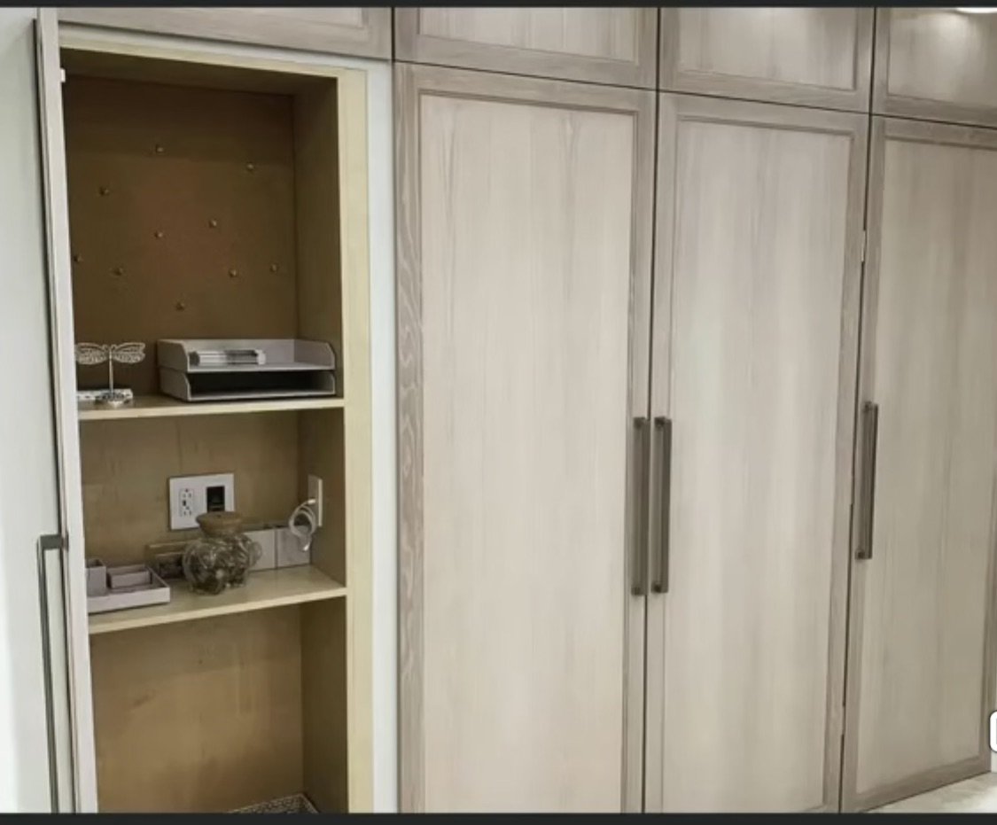 Custom pantry cabinets with pull-out storage
